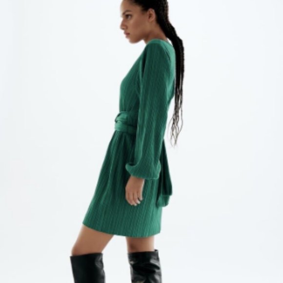 Zara Green pleat dress - S - Picture 3 of 4